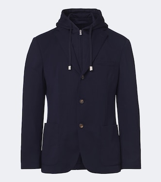 Hooded layered wool blazer | Eleventy