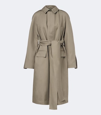 Belted cotton gabardine coat | Victoria Beckham