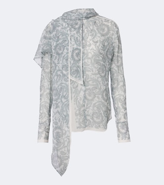 Caped paisley silk crêpe blouse | Acne Studios