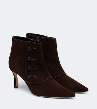 Ankle Boots Vivés aus Veloursleder | Manolo Blahnik