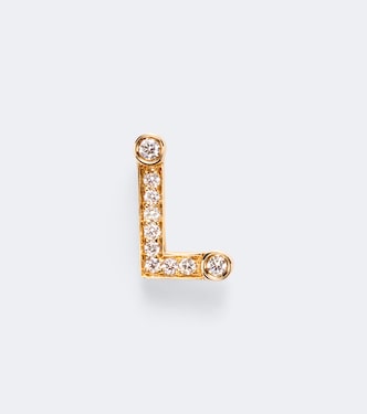 Initial Petite L 18kt gold single earring with diamonds | Sophie Bille Brahe