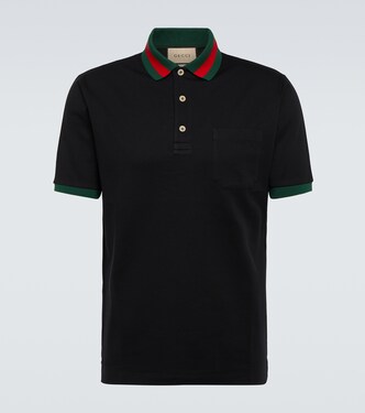 Web-collar piqué polo shirt | Gucci