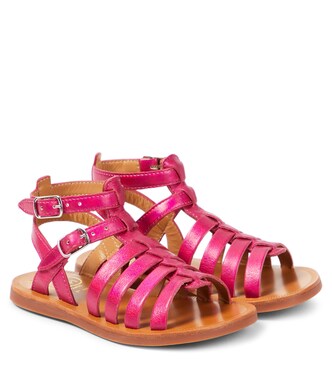 Plagette Gladiator metallic leather sandals  | Pom d'Api