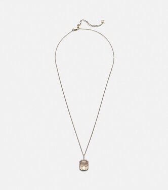 Collana Initial in oro 14kt con quarzo e diamanti | Mateo