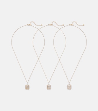 Halskette Initial aus 14kt Gelbgold mit Diamanten und Quarz | Mateo