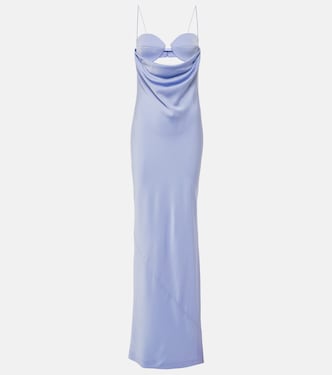 Cutout draped satin crêpe gown | Alex Perry