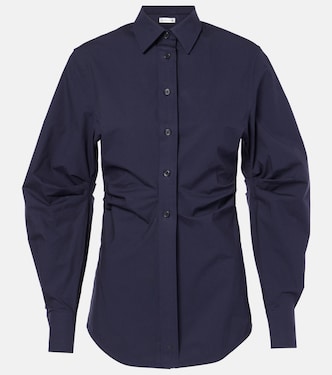 Gathered cotton-blend shirt | Victoria Beckham