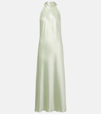 Robe longue Sienna en satin | Galvan
