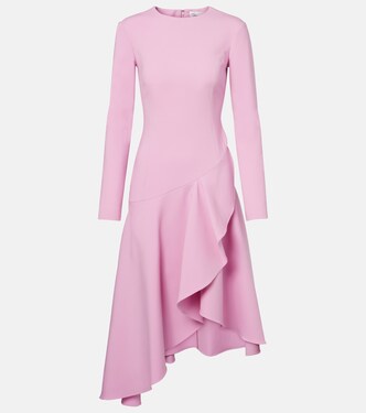 Asymmetric wool-blend cocktail dress | Oscar de la Renta