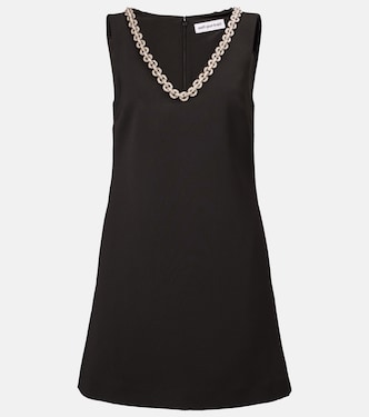 Crystal-embellished crêpe minidress | Self-Portrait