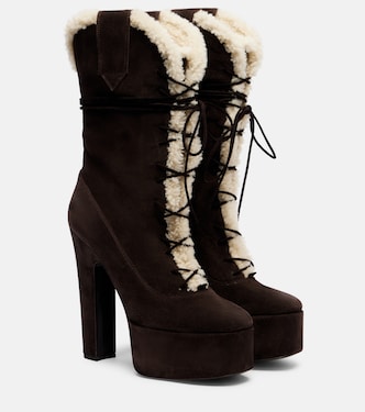 Malena 145 suede platform mid-calf boots | Paris Texas