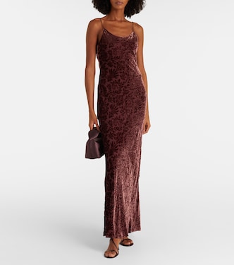 veronica velvet maxi dress Baltic Born Womens Veronica Velvet Maxi Dress | Green