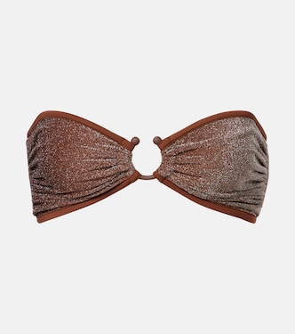 金属丝面料比基尼上装 | Johanna Ortiz