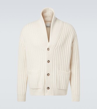 Ribbed-knit wool and cashmere cardigan | Allude