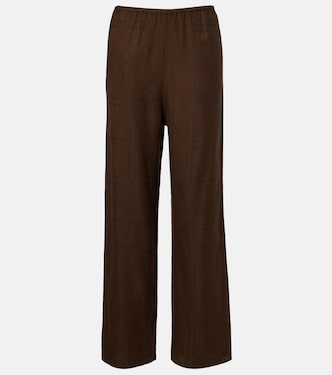 Monogram embroidered flannel pajama pants | Toteme