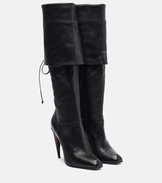 Horn Heel leather knee-high boots | McQueen