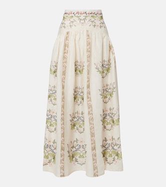 Curua floral linen midi skirt | Agua by Agua Bendita