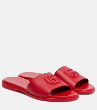 Pantoletten Double G aus Leder | Gucci