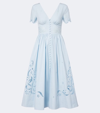 Broderie anglaise cotton-blend midi dress | Self-Portrait