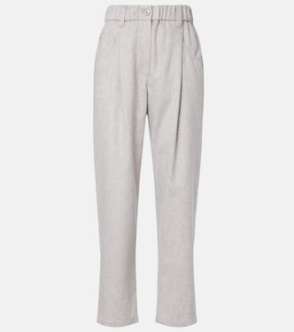 Pantalones tapered de lana con cuentas Monili | Brunello Cucinelli
