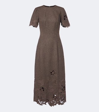 Wool, silk, and cashmere midi dress | Oscar de la Renta