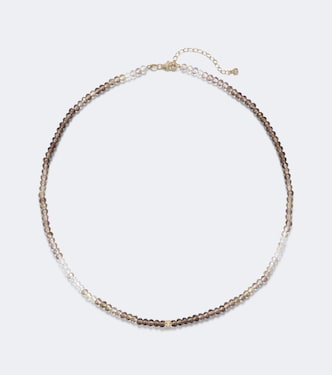 14kt white gold beaded necklace with labradorite and diamonds | Sydney Evan