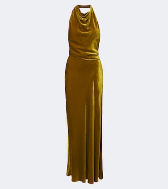 Reannon draped open-back velvet gown | Simkhai