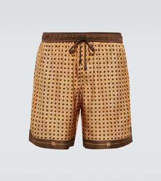 Shorts in seta con stampa | Amiri