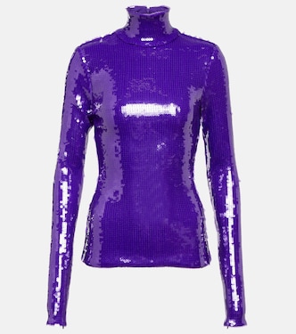 Sequined turtleneck top | LaQuan Smith