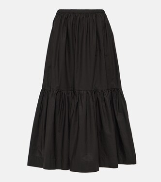 Cotton poplin midi skirt | Ganni