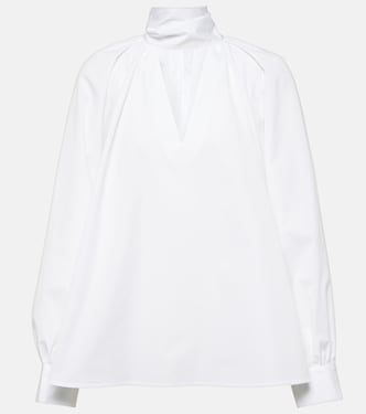 بلوزة من القطن البوبلين بتفاصيل وشاح | CO