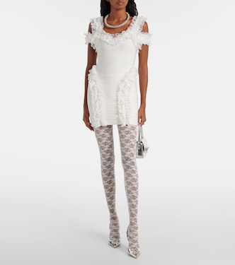 Floral lace tights in white - Self Portrait | Mytheresa Floral lace tights in white - Self Portrait | Mytheresa