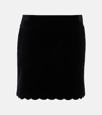 Scalloped cotton velvet miniskirt | Chloé