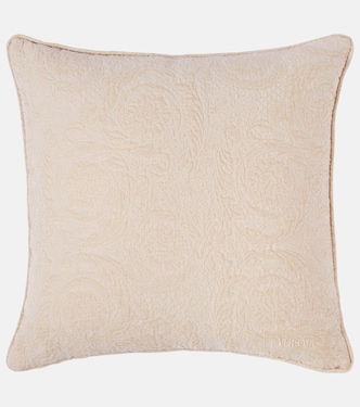 Barocco embroidered cotton-blend cushion | Versace Home
