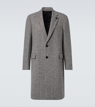 Herringbone virgin wool tweed overcoat | Lardini