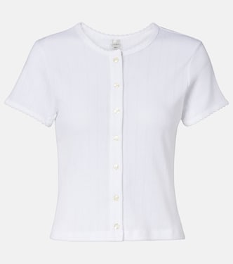 Pointelle cotton cardigan | Leset