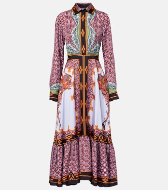 Robe longue San Pietro imprimée en soie | La DoubleJ