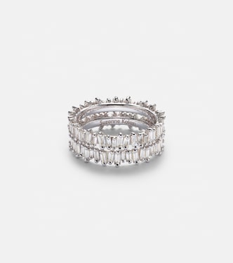 Midi 18kt white gold tech ring jackets with diamonds | Suzanne Kalan