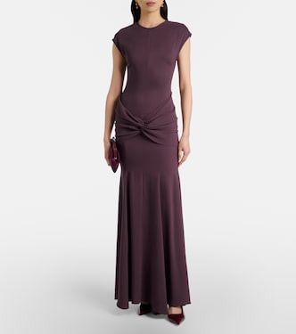 Ames gathered jersey maxi dress in purple - Tove | Mytheresa