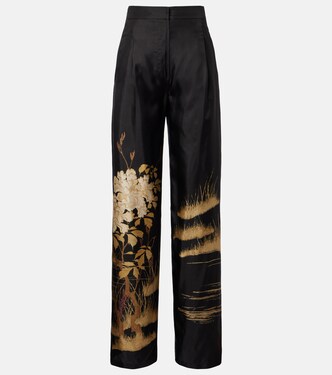 Pantalon ample Mappa imprimé en soie | Max Mara