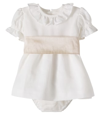 Bébé – Ensemble robe et bloomer Vega en lin et coton | La Coqueta