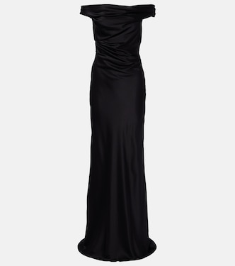 Robe Bardot aus Seidencharmeuse | The Sei