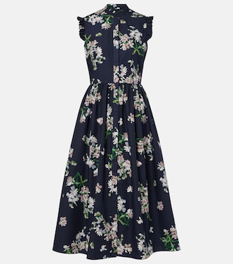 Floral cotton midi dress | Erdem