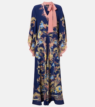 Paisley tie-neck silk maxi dress | Etro