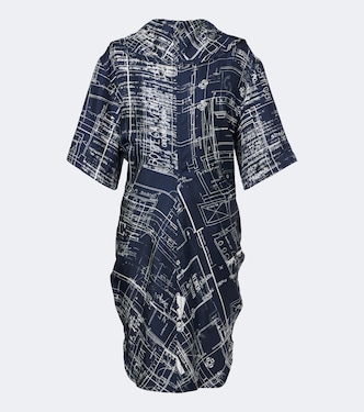 Printed silk twill midi dress | Bottega Veneta