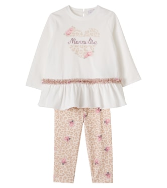 Baby cotton jersey T-shirt and pants set | Monnalisa
