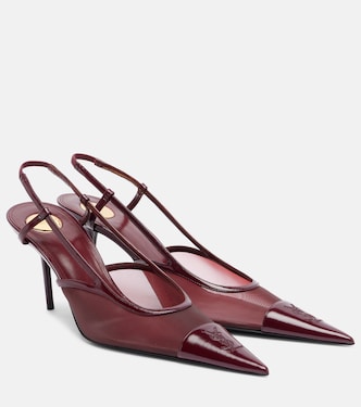 Renée leather-trimmed slingback pumps | Saint Laurent