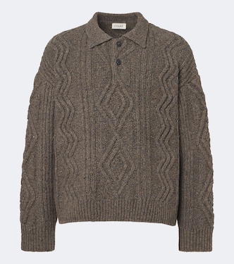 Cable-knit wool and alpaca-blend polo sweater | Frame