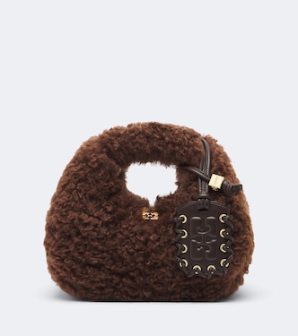 Mini teddy top-handle bag | Ganni