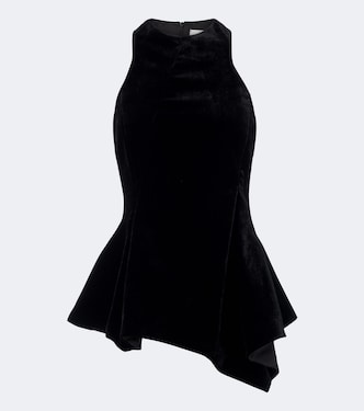 Draped peplum velvet top | Magda Butrym